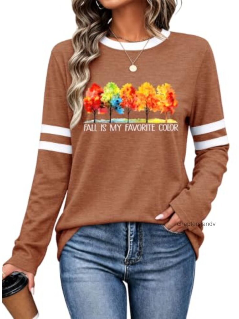 Women's Long Sleeve Crewneck Pumpkin Print Fall Top